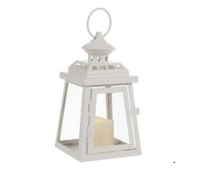 Classic Square shaped White Finished Eco-Friendly Metal Home Decorative Hanging Candle Lantern for Outdoor & Indoor - Product Image 5