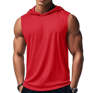 Sudadera sin Mangas para Hombre con Capucha, Ligera y Transpirable, Corte Ajustado, Ideal para Entrenamientos o Uso Casual - Product Image 1