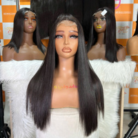 Super venta Peluca de pelo vietnamita hueso crudo recto resaltado Color suizo HD encaje Super doble dibujado envío en todo el mundo