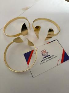 Brazalete de Latón Hecho a Mano con Acabado Personalizado, Textura Metálica, Chapado en Oro, Diseño de Joyería, Nueva Artesanía Étnica India - Product Image 5