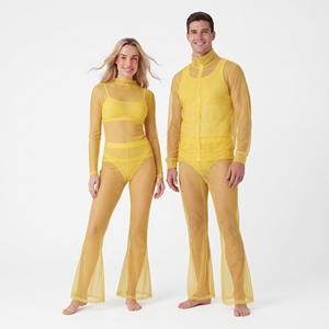 Sexy Sheer Sports Tracksuit Athletic Set 100% Polyester Sheer <b>Mesh</b> Summer <b>Flare</b> Tracksuit Unisex Night Clubwear Transparent Suit - Product Image 1