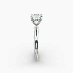 Anillo de compromiso de diamantes de corte redondo de 1-2 quilates, anillo de diamantes de plata 925, anillo de diamantes solitario de 4 puntas, regalo para tu pareja - Product Image 3