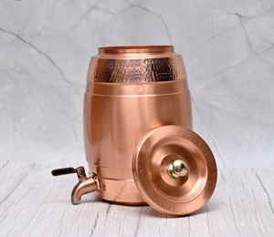 Dispensador de Agua de Cobre Hecho a Mano de Lujo |   Servidor de Bebidas de Cobre Premium con Grifo |   Uso Doméstico, en Restaurantes y Hoteles - Product Image 1