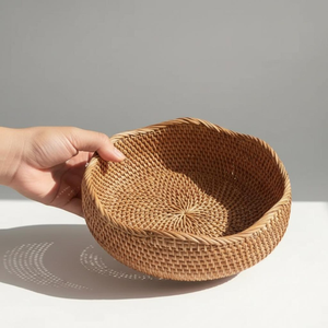Traditional Modern Design Natural Rattan <b>Basket</b> For Multi Purpose Storage And Organization Handmade Rattan <b>Basket</b> <b>Kitchen</b> <b>Basket</b> - Product Image 1