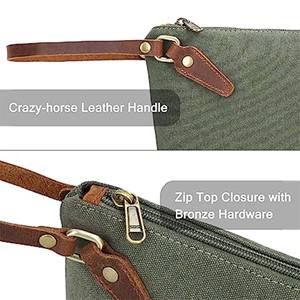 Pochette en toile avec dragonne, grand sac à maquillage, portefeuille et sac à main pour téléphone, avec sangle en cuir, pour femmes et hommes - Product Image 3