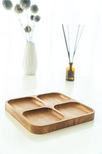 Bandeja de servir de madera de roble, organizador de escritorio cuadrado de madera, decoración para el hogar, bandeja de servir de madera hecha a mano. - Product Image 6