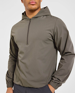 OEM Custom Logo Deep Woodland <b>Half</b> <b>Zip</b> Windbreaker <b>Men's</b> <b>Jackets</b> Breathable Lightweight Nylon Fabric Waterproof <b>Jacket</b> For <b>Men</b> - Product Image 5