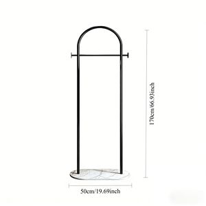<b>Clothes</b> Rack Heavy Duty Freestanding Golden Metal Garment Hanger with Marble Base Multipurpose for Bedroom and Hat <b>Storage</b> - Product Image 4