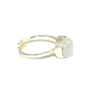 Moonstone Gemstone <b>Ring</b> 925 Silver Plated Bezel Setting Round Stone Classic Style Women Girls Daily Wear June Birthstone Jewelry - Product Image 2