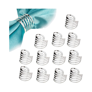 Wholesaler Antique Silver Metal Napkin Ring for Wedding Party Dining <b>Table</b> Decoration <b>Round</b> Shape Napkin Rings On Sale - Product Image 2