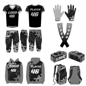 Full Set Custom American Football Uniform Sublimation Jersey Pants Hoodie <b>Socks</b> Gloves and Sports Bag Multi Piece Bundle - Product Image 4