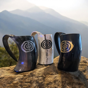 Viking Beer Horn Mugs Eco-Friendly Handmade Buffalo Horn Large Size for Weddings Restaurants Bars and <b>Wine</b> Drinking Events - Product Image 1