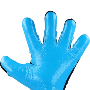 Best Manufacture Black and Blue Soccer Goalkeeper <b>Gloves</b> Breathable and Rubber Inject with Negative Cut - Product Image 5