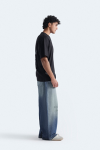 T-shirt oversize tendance pour homme, coupe ample, en coton, streetwear, imprimé graphique, uni, personnalisable, vente en gros - Product Image 2