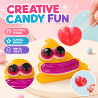 Jouet souple et collant en gros avec manche en plastique, jouet à presser en forme de dessin animé pour le soulagement du stress et le jeu sensoriel