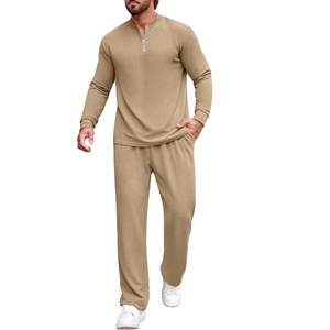 Conjunto Deportivo de Dos Piezas para Hombre, Juvenil, Transpirable, con Cuello Alto, Color Sólido, Cierre de Cremallera, Manga Larga, Pantalones Casuales - Product Image 2