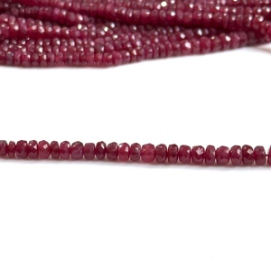 Perles de rubis Longido naturelles facettées en forme de rondelle 3MM, perles de pierres précieuses de qualité supérieure pour la fabrication de bijoux, vente en gros de perles de rubis authentiques - Product Image 4