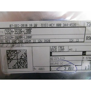 1 lot de 3000 BOURNS CSS2H-3920R-L200F RES SMD 200 - Équipements et composants semi-conducteurs d'occasion fiables à l'échelle mondiale - Product Image 4