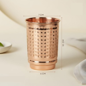 Ensemble de gobelets en cuivre martelé pur, tasse de voyage en cuivre, bienfaits ayurvédiques pour la santé, provenant d'un fabricant et fournisseur indien - Product Image 6