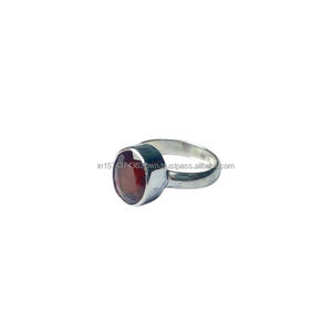 Bague en argent sterling 925 faite à la main en gros, coupe ovale, pierre précieuse classique, pierre de naissance de janvier, grenat naturel, bijoux fins - Product Image 2