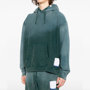 Sweat à capuche délavé et vieilli pour homme, coupe ample, style décontracté, idéal pour le quotidien - Product Image 1