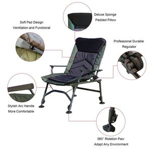 Sedia a Sdraio Pieghevole Portatile da Campeggio con Schienale Regolabile per Interni ed Esterni, Spiaggia, con Arredamento da Campeggio Hi-Camping - Product Image 4