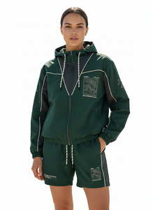 Survêtement à capuche 2-en-1 en nylon 100% léger, respirant et à séchage rapide, imprimé, décontracté, de haute qualité, bicolore, pour l'été - Product Image 6