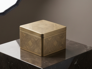 Elegante Recipiente Cuadrado de Latón para Frutos Secos, Caja de Almacenamiento de Dátiles de Lujo con Patrón Grabado, Lata Decorativa para Regalo, para Cocina - Product Image 3