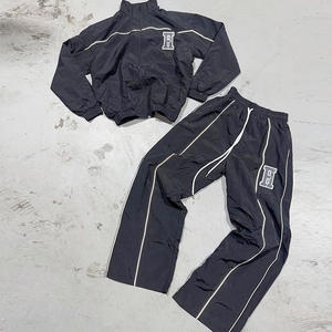 Custom <b>Men's</b> Breathable Waterproof Vintage Long Sleeve Color Block Cotton Windbreaker <b>Jacket</b> Jogger Pants Set Outdoor Running - Product Image 4