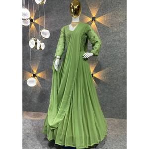 Magnifique robe Anarkali et pantalon avec dupatta pour soirée, taille XL - Product Image 2