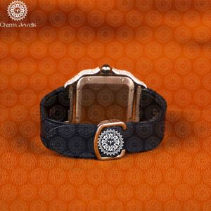 Charm_Jewells Elegant Women's Rectangle Quartz <b>Watch</b> With Leather Band Stainless Steel Case 18mm Buckle Closure - Product Image 5
