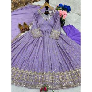 Robes de soirée élégantes de créateur Robe de soirée avec dupatta et pendentif élégante pour les occasions spéciales - Product Image 6