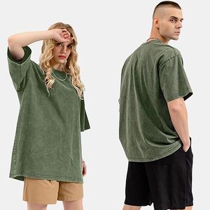 T-shirt en coton à manches courtes pour homme, couleur unie, style décontracté, col rond, vert et noir - Product Image 2