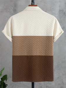 Chemise Homme Color Block Transparente en Tissu Tricoté Respirant à Manches Courtes Légèrement Extensible pour l'Été Lavage à la Main Service OEM - Product Image 2