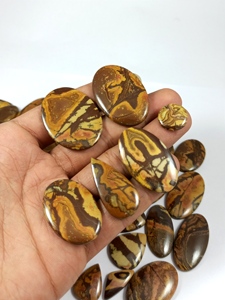 Radha Arts Jaspe australien brun naturel, cabochons de formes variées, pierres précieuses en gros pour la création de bijoux, pendentifs et colliers DIY - Product Image 2