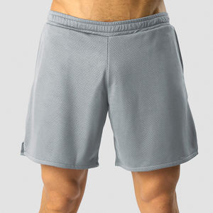 Pantalones Cortos Deportivos de Malla para Hombre, Casuales, de Verano, para Fitness, con Logotipo Personalizado, Ropa de Verano de Malla, Pantalones Cortos para Correr en Color Sólido - Product Image 1