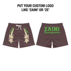 Premium 100% Cotton <b>Mesh</b> <b>Short</b> Breathable Brown Custom Solid Colors Logo Mid Waist Drawstring Closure Quick Dry <b>Short</b> - Product Image 1