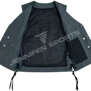 Gilet de motard en denim 100% pour femmes, de qualité supérieure, confortable, écologique, avec fermeture à boutons - Product Image 5