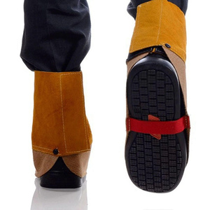 Couvre-chaussures de soudeur élégants en cuir de vachette pleine fleur, résistants à la chaleur et à l'usure, avec fonction anti-coupure pour la sécurité des soudeurs - Product Image 3