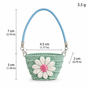 Bolso de Hombro Tejido con Diseño de Margarita, Mini Bandolera para Muñecas, Juguetes de Peluche, Accesorios para Muñecas, Bolso Estilo Paja para Niñas, Regalo de Viaje - Product Image 3