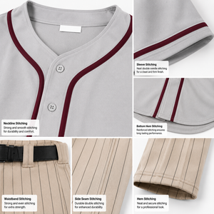 Uniforme de baseball et de softball sur mesure, 100% polyester, pour hommes adultes, respirant, anti-transpiration, anti-bactérien, manches courtes - Product Image 6