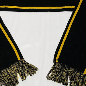 Ensemble bonnet et écharpe en tricot rayé noir et jaune or Alpha Phi Beta de qualité supérieure, unisexe, automne-hiver - Product Image 5