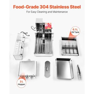 Macchina Automatica Commerciale per Ciambelle in Acciaio Inox, Attrezzatura per Ciambelle a 4 File, Macchina Elettrica ad Alta Potenza per 240 Pezzi/Ora - Product Image 5