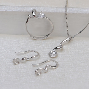 Ensemble de boucles d'oreilles pendantes en argent S925 fait main en forme de S, nouveau modèle 1825, porte-perle vide, accessoires de bricolage pour femmes - Product Image 1
