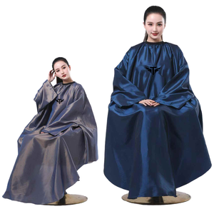 Capes de Salon Personnalisées avec Logo, Plusieurs Couleurs, Haute Qualité, pour Barbiers, Coiffeurs, Maquilleurs, Robes en Tissu pour Clients, Marron - Product Image 5