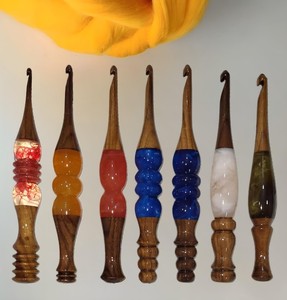 Knitting Tool Eco-Friendly Fashion Resin & Wood <b>Crochet</b> <b>Hook</b> with Lightweight Structure for Easy Carry Travel Friendly Craft Use - Product Image 1