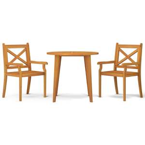 Ensemble de salle à manger de jardin en bois d'acacia massif, durable et de beauté naturelle, idéal pour les divertissements en plein air - Product Image 2