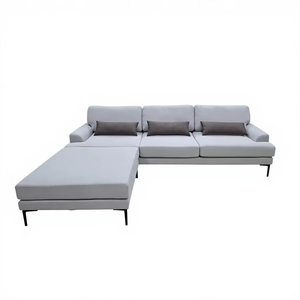 Sofá Cama en Forma de L con Funda Extraíble, Tela Lavable Ecológica, Asientos Reclinables, 6 Plazas, Espuma Suave para Apartamento, Dormitorio, Sala de Estar - Product Image 1