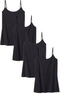 <b>Women's</b> <b>Black</b> Scoop Neck Knitted <b>Tank</b> <b>Top</b> Minimalist Solid Color Breathable Spandex Cotton Blend Regular Length - Product Image 6