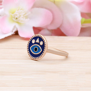 Anillos de Ojo Turco de Plata 925 con Baño de Oro Rosa y Goteo de Aceite Colorido, de Energía Positiva, Surtidos, Joyería para Fiestas y Regalos, ¡Venta Caliente! - Product Image 6